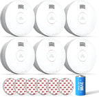 SITERWELL Smoke Detector, Smoke Detector 10 Year Battery with Photoelectric Sensor, Fire Alarm with Low Battery and Fault Warning for House and Bedroom, UL217-9th Listed, GS525A, 6 Packs