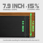 3 Step Ladder,Folding Step Stool with Aluminum Wide Pedal& Convenient Handgrip,330lbs Capacity Steel Ladder for Household and Office(Woodgrain)