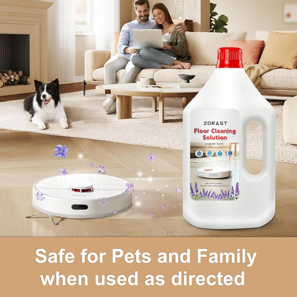 Lavender Scent Floor Cleaning Solution, Compatible with All Roborock Mopping Robots (S7, S8, Qrevo, Q7, Q8 series) Deep Cleans for Multiple Hard Floors Stain-Busting & Fresh-Scented