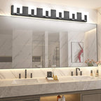 Aipsun 6 Lights Modern Black Vanity Light Up and Down Black LED Vanity Light Fixtures Bathroom Wall Light Over Mirror 6000K