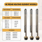 3 Pcs Titanium HE 90240 Water Heater Element Screw-In 9KW 240V Replacement for EcoSmart ECO 18 27 36 Tankless Water Heater Element Parts Replaces HE 80240 R004709024S SGB-2903 HA-P004 HA-P005
