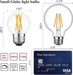 Arberlic G16.5 Light Bulb LED,4W E26 LED Bulb dimmable Equivalent E26 40 watt Light Bulb,Warm White 2700K,400lm,CRI85+,AC120V,Edison Style,Clear Glass,Flicker Free,Pack of 6