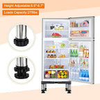 PATIKIL Mini Fridge Stand, 4 Strong Feet Laundry Stand Base Multi-Functional Adjustable Base Tray Anti-Vibration for Refrigerator Washing Machine Dryer AC, 5.5"-6.7" Height, 2Pack