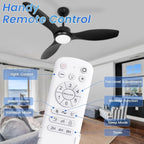 48 inch Ceiling Fans with Lights,Black Ceiling Fan with Light and Remote,3 Color Light,6 Speed,DC Motor,for Bedroom/Outdoor/Patios,Black