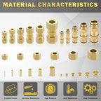 178 Pcs DOT Quick Push to Connect Fittings Straight Union & Brass Compression Tube Fittings 1/8" 5/32"1/4"5/16"3/8" 1/2" Air Line Fittings Push Lock Air Hose Fittings with Compression Union