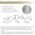 162 Pieces #7 x 1/2" 5/8" 3/4" 1" 1-1/4" Phillips Countersunk Head Self-Tapping Screws, Wood Screws Assortment Kit, 304 Stainless Steel