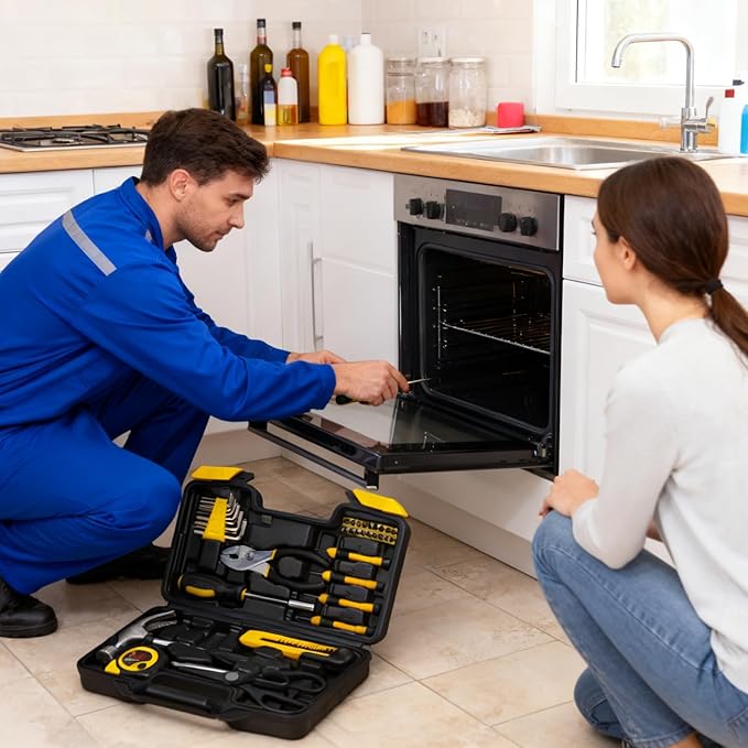 39 Piece Tool Set General Household Tool Kit - Basic Home Tool Set Small Hand Tool Kit with Plastic Toolbox Storage Case for Home Garage Office College Dormitory Use Yellow