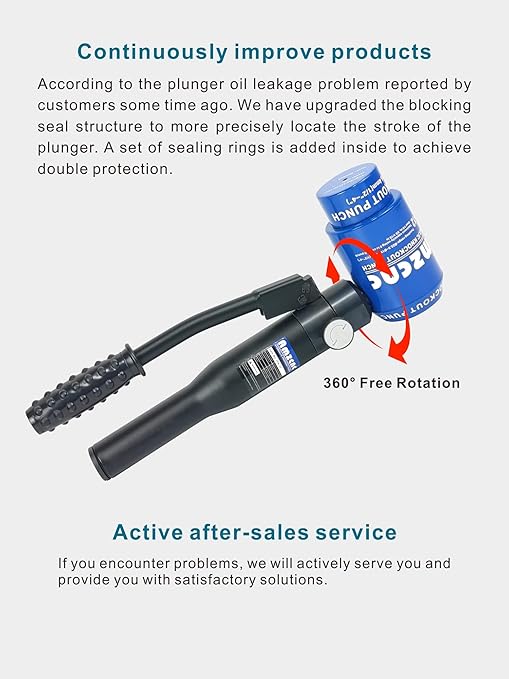 AMZCNC Hydraulic Knockout Hole Punch Driver Kit 1/2 to 4 inch Electrical Conduit Hole Cutter Set KO Tool Kit Metal Sheet Puncher (12TON(1/2"~4"))