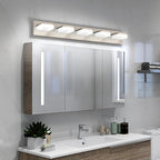 Brushed Nickel Vanity Lights for Bathroom 5 Light Vanity Lighting Fixtures for Mirror 32" Adjustable 5500K Modern LED Vanity Light Over Mirror, Bath Wall Lighting Fixtures