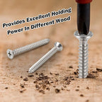 White Head 25 PCS #14X4 Stainless Steel Phillips Flat Head Wood Screws,Stainless Steel 18-8 A2(304) Screw,Home Screw Kit by QISHENG