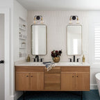 Black and Gold Bathroom Light Fixtures 2-Lights Vanity Lights with Clear Glass Shade Bathroom Vanity Light 14 Inch Wall Sconces(Exclude E26 Bulb)…