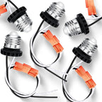 Zhengmy 50 Pcs E26 Socket Adapter, Medium Base Male Screw in Light Socket Pigtail for LED Recessed Lights