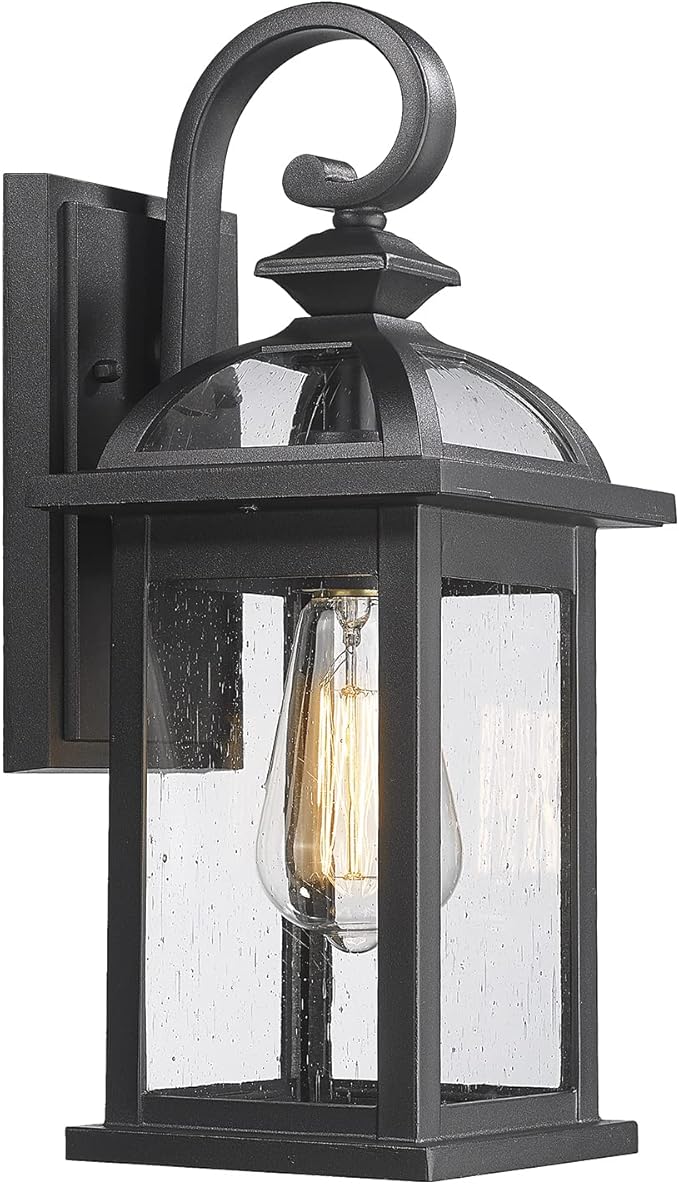 Darkaway Outdoor Lights Fixtures Wall Mount, Outdoor Wall Sconce with Seeded Glass Waterproof Outside Exterior Lighting Fixture for House, Front Porch, Patio (1 Pack)