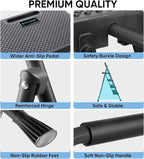 TICONN 4 Step Ladder, Heavy Duty Foldable Step Stool, Portable Steel Folding Stool for Household Garage Storage (Black)