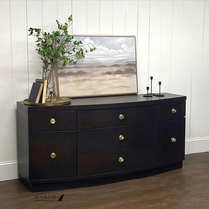 Dixie Belle Paint Company Chalk Finish Furniture Paint - Caviar (8oz) - Matte Black Chic Chalk Mineral DIY Furniture Paint