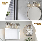 Mavcadonf Modern Vanity Lights with Cage Shade, 3 Lights Over Mirror, Brushed Nickel Bathroom Wall Lamp