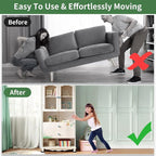 Ezprotekt 2.5" Square Felt Furniture Movers Sliders for Hardwood Floors, 24 Pcs Reusable Felt Furniture Moving Pads for Sofa Table Bed Desk Couch Cabinet - Move Items Easily and Quickly (Beige)