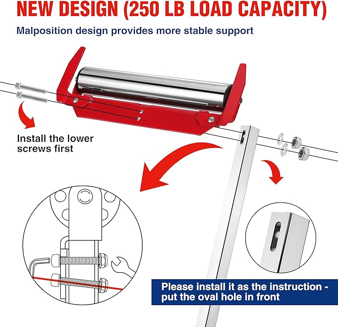 WORKPRO Folding Roller Stand Height Adjustable, Heavy Duty 250 LB Load Capacity, Outfeed Woodworking