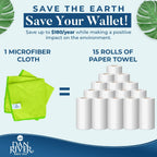 DAN RIVER 24-Pack Green Microfiber Towels – Ultra Absorbent, Lint-Free & Streak-Free Cleaning Cloths for Home, Car & Kitchen - Must-Have Cleaning Essentials - 12" x 12"