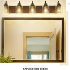 zeyu 5-Light Modern Vanity Light Fixture, 36" Bathroom Light Fixtures Wall Mount with Clear Glass, Oil Rubbed Bronze Finish, ZSL72B-5W ORB