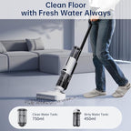 JONR ED12 Lite Wet Dry Vacuum Cleaner, Cordless Vacuum Mop with Self-Cleaning, 0.1” Edge Cleaning, Lightweight (7.7lbs), for Hard Floors & Pet Hair, Anti-Tangle Design
