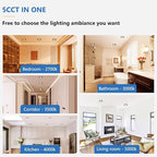 CycevSun 6 Pack Black Recessed Lights 4 Inch with Night Light, Canless Ultra Thin Wafer Downlight Pot Outdoor Exterior Soffit Lighting, Dimmable & 5 Color Selectable, 9W, ETL & Energy Star