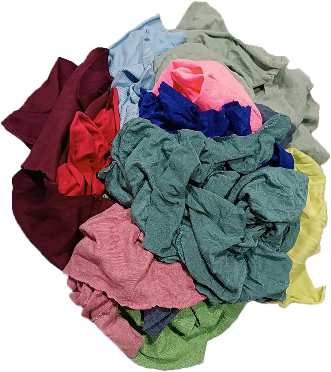 Color T-Shirt Rags (1 lb. Bag - Pack of 24) - Shop Bulk T-Shirt Cotton Cloth Rag in a Bag, Wipes for House, Mechanic, Auto, Garage, Paint, Window, & Utility