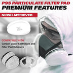 GERSON Respirator Mask, N95 Mask Replacement Filter & Pad Retainers
