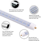 15-Pack 5FT 48W T8 LED Tube Light FA8 Single Pin Base with Extrabright Daylight 6000k V-Shaped Double Row LED Chips 5 Foot LED Bulbs to Replace T8 T10 T12 Fluorescent Light, ETL Listed
