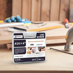 Lag Screws 4 Inch, 50PCS Heavy Duty Construction Screw, Structural Wood Screw #14 x 4, Rust Resistant, Washer Head, Yellow Coated Exterior Wood/Lag Screws, Star Drive with Bit