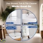 Zep Shower Tub and Tile Cleaner - 32 oz (Case of 12) - ZUSTT32PF - An Acidic, Scrub Free Formula To Dissolve Many Common Water-Related Bathroom Stains