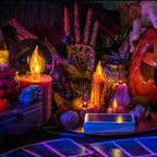 12 Pack C7 Clear Orange and Purple Flickering Flame Replacement Bulbs for String Lights Outdoor, E12 Screw Base, Flame Bulbs for Halloween Indoor Outdoor Roofline Garden Patio Party Decorations