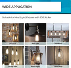 Hizashi Vintage LED Edison Bulb Dimmable, 6W Equivalent 60W, 4000k Neutral White, 700LM, E26 Base Light Bulbs, High CRI 95+ Eye Protection, Clear Glass, Pack of 24