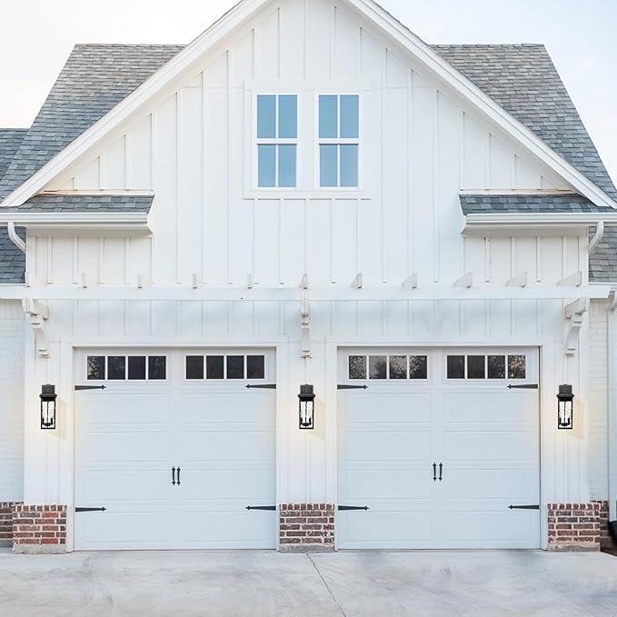 Darkaway Outdoor Wall Lights,2pcs Exterior Lighting Fixtures Wall Mount Porch Lights Waterproof Outdoor Sconce with Water Ripple Glass E12 Socket for House Patio Hallway Garage