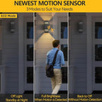 SHlMR Motion Sensor Outdoor Lights 2 Pack, Modern Dusk to Dawn Outdoor Lighting with Bulbs Include, Black Exterior Sconce Up and Down Motion Detector Lights for House Porch Garage, ETL Listed