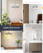 EAPUDUN 2-Light Bathroom Light Fixtures Over Mirror, Brushed Nickel Vanity Lights for Bathroom Modern Wall Sconces Vanity Light Porch Lamp Bathroom Lighting Vanity Lighting Fixtures