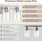 5-Light Bathroom Light Fixtures, 31" Modern Vanity Lights Over Mirror with Clear Glass Shades, Brushed Nickel Light Fixture, Classic Wall Light Fixture for Mirror Living Room Cabinet Bedroom Porch