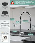 Fapully Chrome Kitchen Faucet with Sprayer,Commercial Single Handle Pull Down Kitchen Sink Faucet