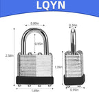 Padlocks with Same Key, LQYN 100 Pcs Laminated Keyed Padlock (1-9/16", 40mm), Keyed Alike Locks, Normal Shackle, for Storage Locker, Hasp Latch, Toolbox, Sheds