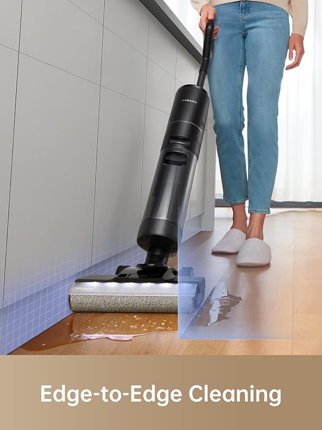 DREAME H13 Pro Wet Dry Vacuum Cleaner, Smart Floor Cleaner Vacuum Mop for Hard Floors, 140°F Brush Wash, Hot Air & Dual Rotation Self-Cleaning, GlideWheel Power System, Great for Sticky Messes