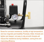 GASHER 5PCS Brass 3 Way Pipe Fitting Male Branch Tee T Adapter 1/4" NPT Female x 1/4" NPT Male x 1/4" NPT Female