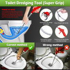 Drain Augers 68inch Toilet Snake Drain Clog Remover Toilet Auger Snake with 4 Claw Grabber Fits Pipes 1.6 Inches or Larger Flexible Clog Removal Tool for Toilets