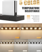 VOLISUN 5CCT Bathroom Light Fixtures Over Mirror, Dimmable, 360°Rotatable Head, 40 inch, 5 Light Bathroom Vanity Light Fixtures, Black LED Vanity Lights for Bathrooms-ETL Certificated