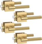 Asidrama 4 Pack Passage Champagne Bronze Door Handles, Door Lever with Door Knobs Indoor for Bedroom or Bathroom, Champagne Bronze Door Handles Interior with Locks for Left Right Sided Doors