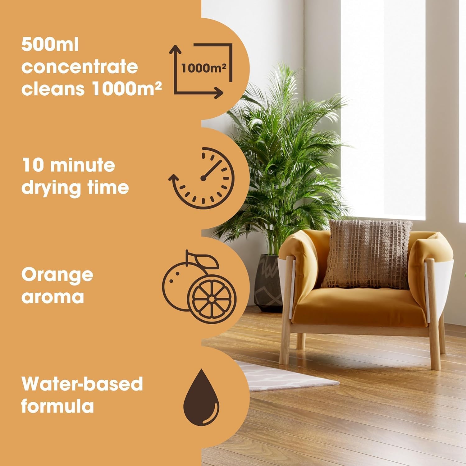 Furniture Clinic Wood Floor Cleaner | Dilutes to 170 FL Oz | Cleaning Concentrate | Formulated for Hardwood and Engineered Wooden Flooring | Quick-Drying with Orange Oil