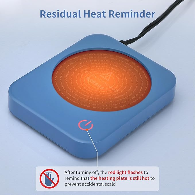 VOBAGA Coffee Mug Warmer, 4 Hours Auto Shut Off Cup Warmer for Office Home Desk with 3 Temperature Settings, Electric Beverage Warmer for Cocoa,Tea, Milk, Soup, for Coffee Gifts, Sky Blue (No Cup)