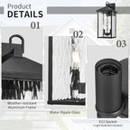 Darkaway Outdoor Wall Lights,17 Inch Tall Exterior Lighting Fixtures Wall Mount Outdoor Porch Lights Outside Sconce with Glass E12 Socket for House Patio Hallway Garage