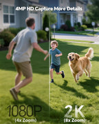 Solar Security Cameras Wireless Outdoor, 2K 360° View Solar Powered WiFi 4MP Security Camera for Home Security with Color Night Vision, PIR Detection, 2-Way Audio, Motion Alert, Easier to use