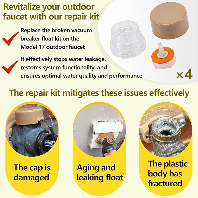 RK-17VB Vacuum Breaker Float Kit Compatible with Woodford Model 17(4 Pcs)