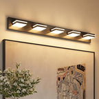 VOLISUN 5CCT Bathroom Light Fixtures Over Mirror, Dimmable, 360°Rotatable Head, 40 inch, 5 Light Bathroom Vanity Light Fixtures, Black LED Vanity Lights for Bathrooms-ETL Certificated